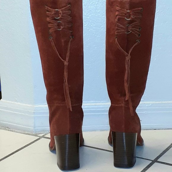 NEW Coach suede boots, size 5B in Rust Made in Italy - Picture 4 of 4
